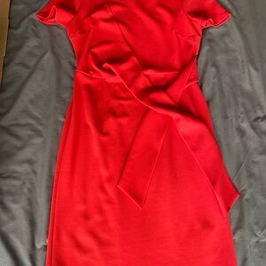 Dorothy Perkins Bright Red Midi Wrap-Detail Dress